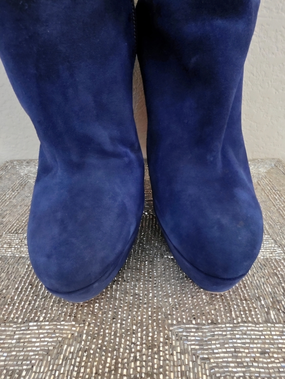 Christian Louboutin Royal Blue Suede Knee-High Boots - Size EU 39 (Fits US 8) - Picture 8 of 16
